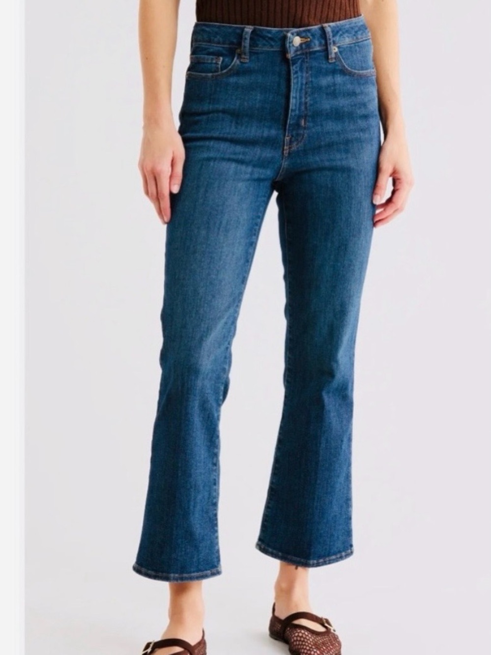 Frame Denim Le Cropped Mini Bootcut Jeans - Dark Blue 32